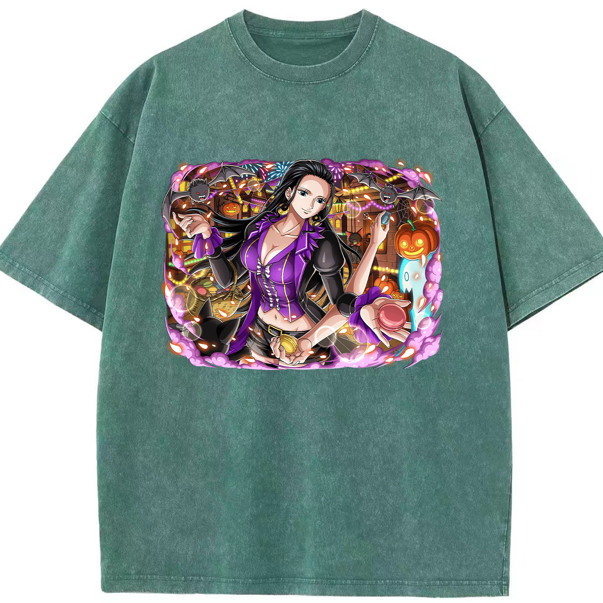 ワンピース ニコ・ロビン ONE PIECE Nico Robin 綿100% ヴィンテージ風 半袖Tシャツ（フロントプリント）